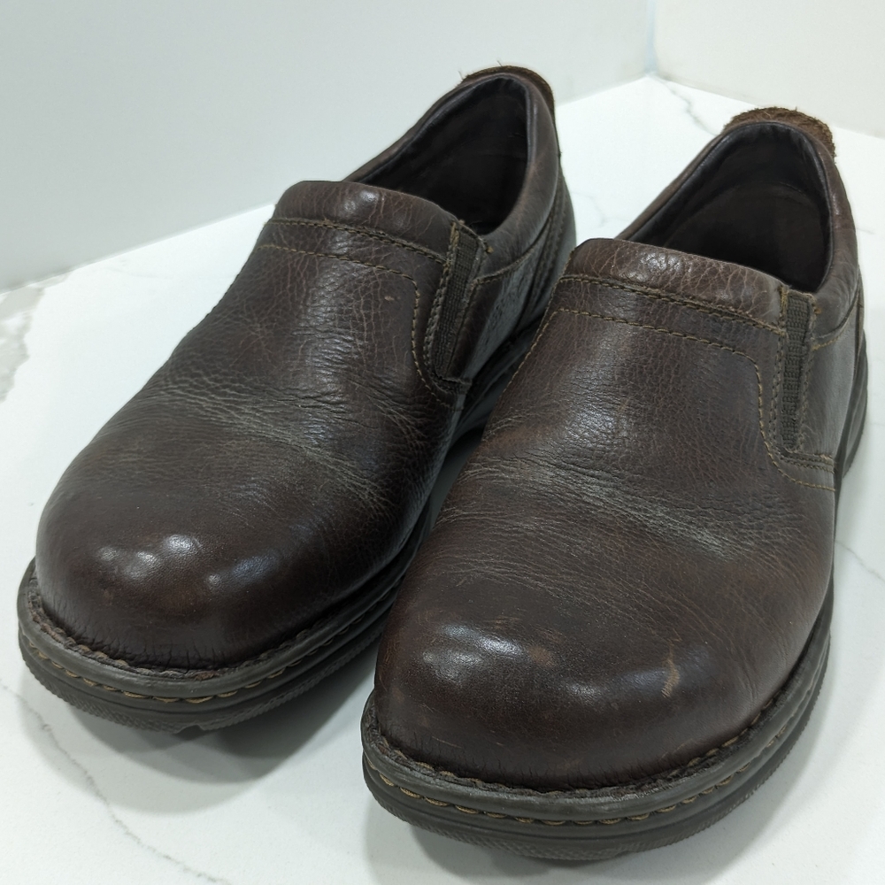 Carolina Men's brown work safety aluminum toe slip on shoes boots  10.5 CA5562